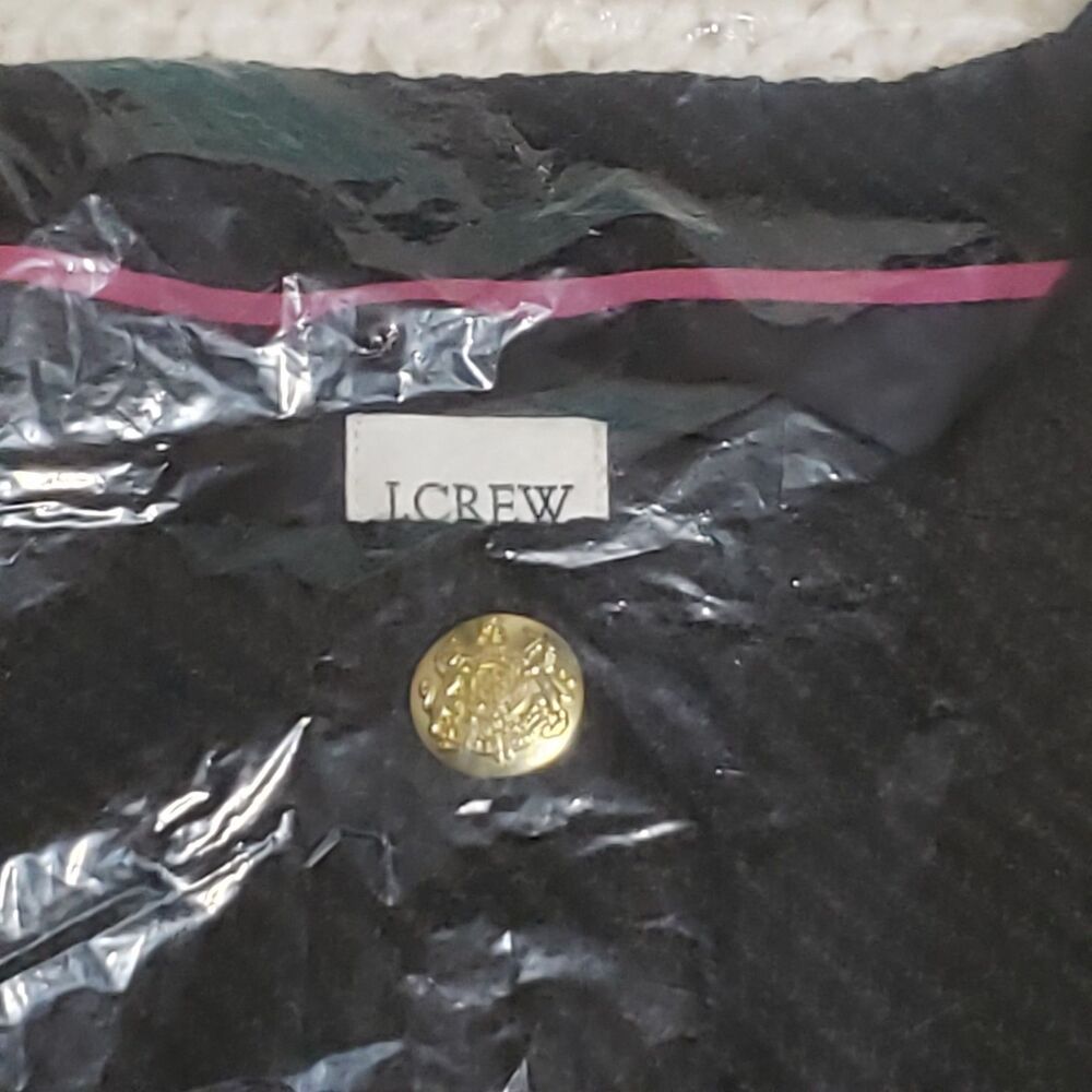 New J Crew Lady Jacket Black Tweed Cropped w/ Gold Buttons Size 20 NWT - Picture 10 of 16